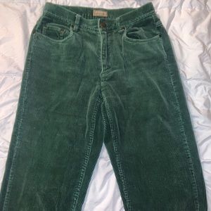 Straight leg navy green jeans